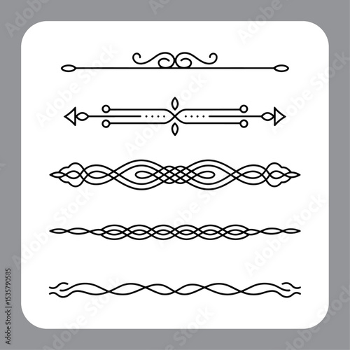 Elegant set of calligraphic design elements and decorative page accents