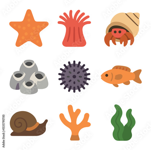 Garden Icons Collection. Flat icon set of weed removal tools: garden fork, hoe, hand weeder, cultivator, weed