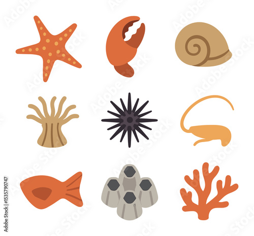Plant Care Icons. Flat icon set of plant health and care: leaf inspection, stem support, pest removal, soil