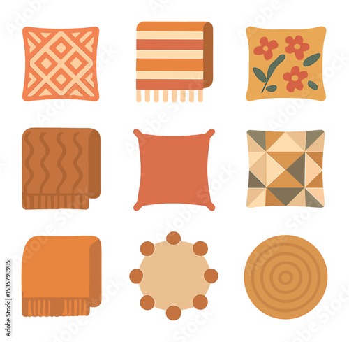 Work-Life Balance Icons. Flat icon set of work-life balance: yoga mat, coffee break, family time, calendar
