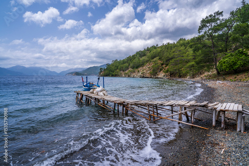 Fototapeta Naklejka Na Ścianę i Meble -  Marmaris Town coastline view in Turkey