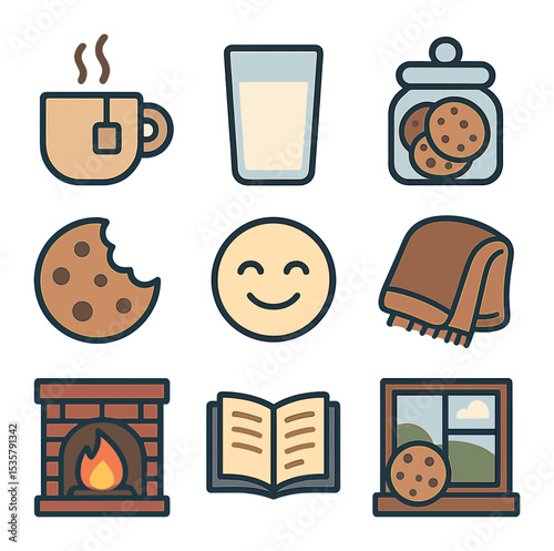 Chef Activity Icons. Flat icon set of chef activities: chopping vegetables, stirring pot, grilling, plating