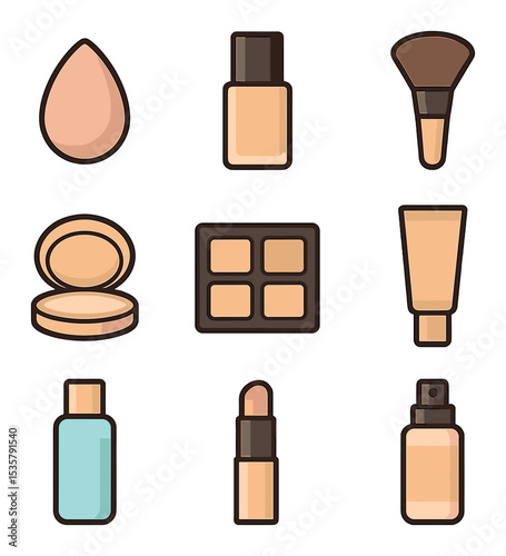 Chef Attire Icons. Flat icon set of chef attire: chef hat, apron, neckerchief, chef coat, kitchen shoes, oven