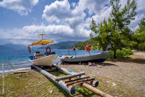Fototapeta Naklejka Na Ścianę i Meble -  Marmaris Town coastline view in Turkey