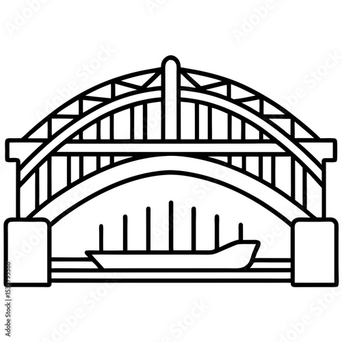 bridge silhouette vector illustration