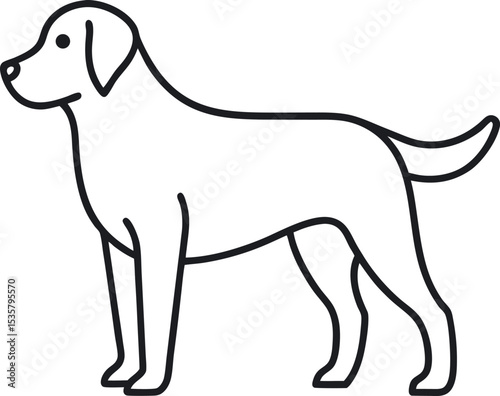 Labrador outline icon on transparent background
