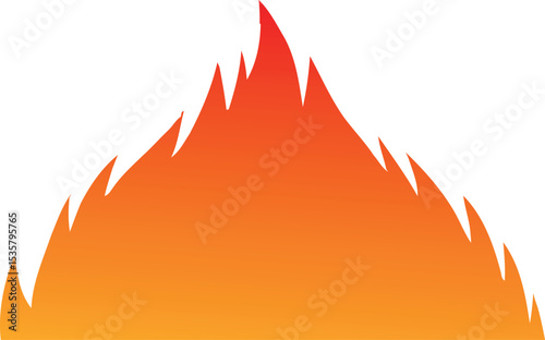 Simple fire flame icon isolated on white background