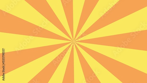 Radial pattern of alternating yellow and orange stripes. Retro sunburst ray animation background. sunburst background perfect for summer themed designs, invitations, posters
