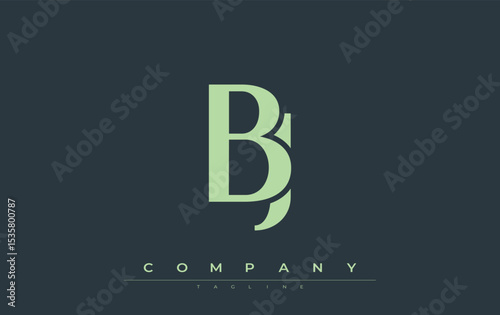 BJ Modern Initials Logo Design. Branding logo with stylized initials showcasing bold design and modern aesthetic. Ideal for professional business branding or creative projects focusing on minimalistic