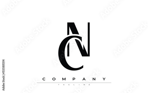 CN Modern Initials Logo Design. Branding logo with stylized initials showcasing bold design and modern aesthetic. Ideal for professional business branding or creative projects focusing on minimalistic