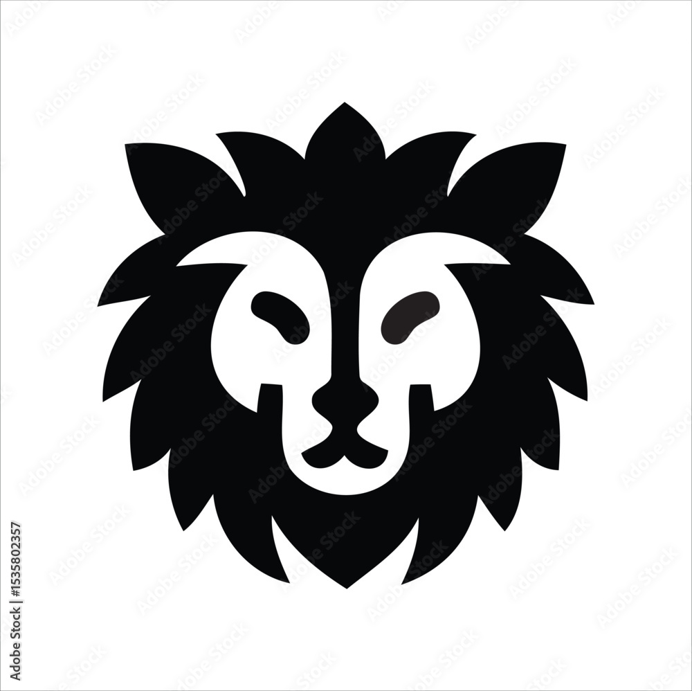 Obraz premium Stylized Lion Head Logo Design for Creative Projects