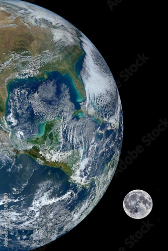 Fototapeta Naklejka Na Ścianę i Meble -  earth and moon