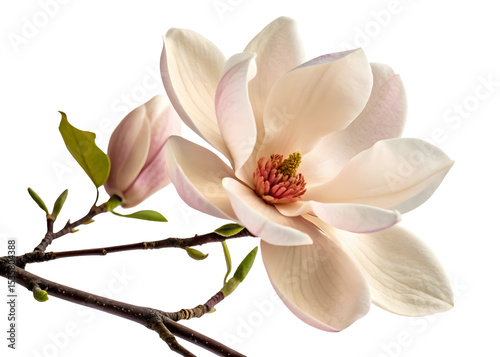 magnolia flower isolated on white transparent background