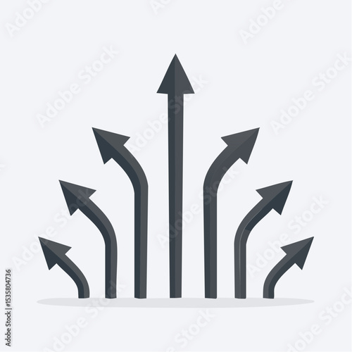 Abstract illustration of arrows pointing in different directions on a light background