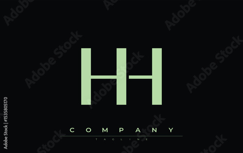 HH Modern Initials Logo Design. Branding logo with stylized initials showcasing bold design and modern aesthetic. Ideal for professional business branding or creative projects focusing on minimalistic