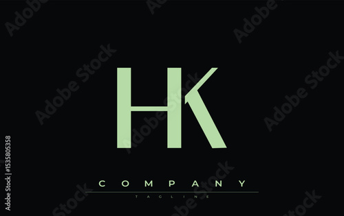 HK Modern Initials Logo Design. Branding logo with stylized initials showcasing bold design and modern aesthetic. Ideal for professional business branding or creative projects focusing on minimalistic