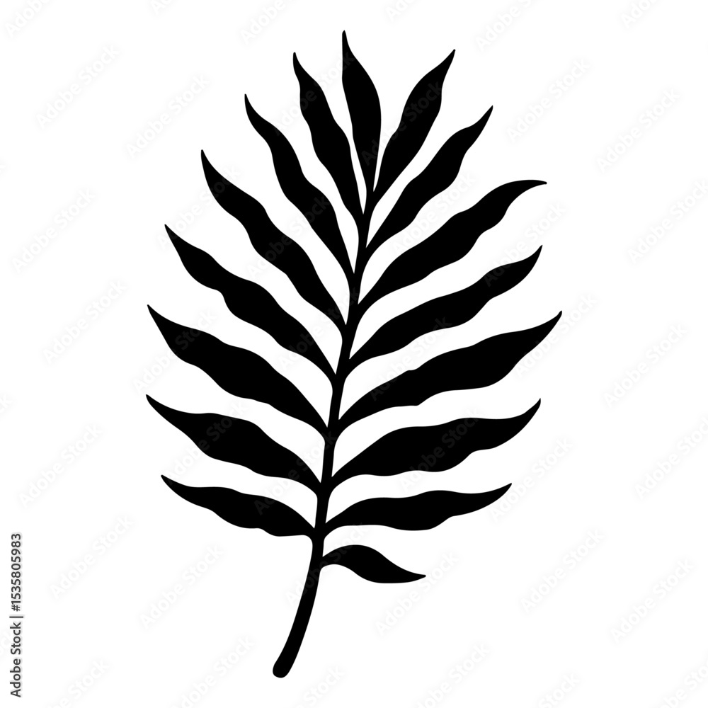 Fototapeta premium Abstract Botanical Fern Leaf Graphic - Versatile for Eco-Friendly and Horticultural Projects.
