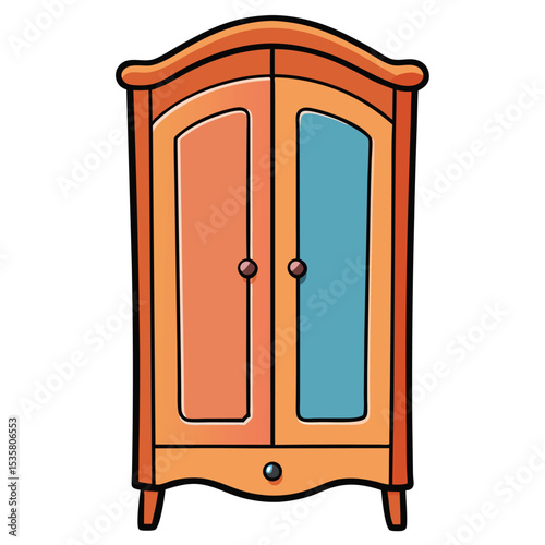 wooden door isolated on white background