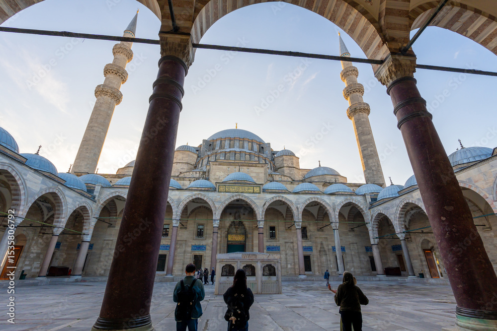 Fototapeta premium The interior of the Sultan Suleymaniye Mosque. Istanbul