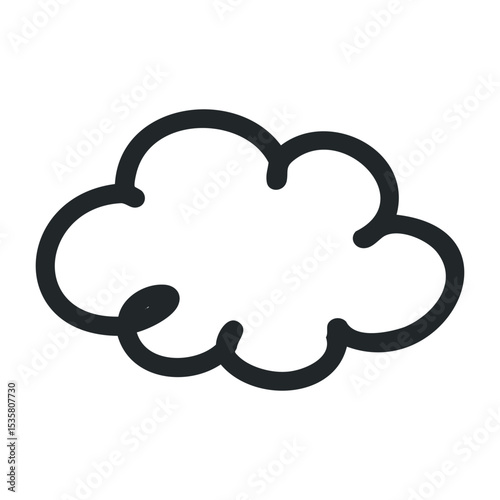 Simple outline of a thought cloud symbolizing imagination – stock vector icon in line drawing style