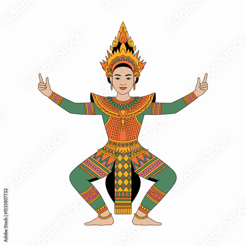 Traditional Khmer Classical Dancer Pose