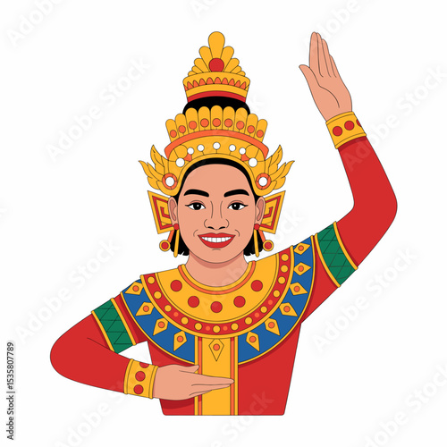 Traditional Khmer Classical Dancer Pose