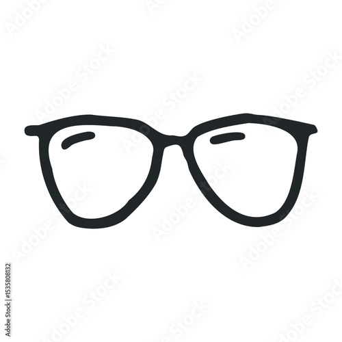 Minimalist icon of a classic retro eyeglasses design – stock vector icon in line drawing style