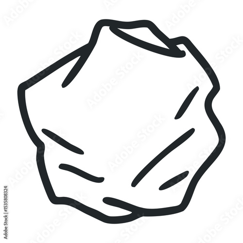 Cartoon caveman drawing with childlike features and simple shapes – stock vector icon in line drawing style