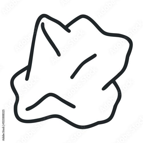 Young caucasian male skateboarder performing trick – stock vector icon in line drawing style
