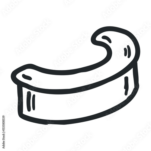 Cartoon drawing of a dental mouth guard or protective oral device – stock vector icon in line drawing style