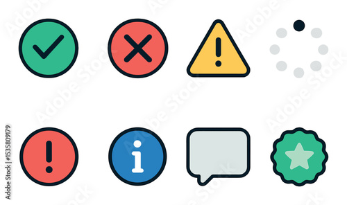 Minimal ui feedback icons set – flat, simple, and user interface symbols
