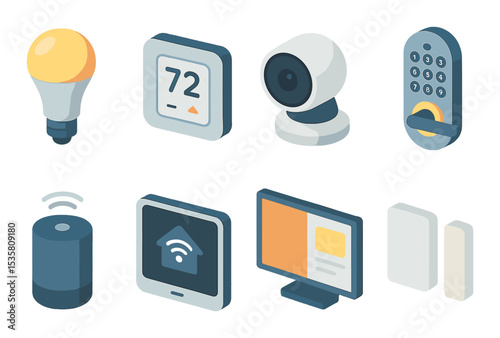 Smart home icons set – 3d, modern and tech style for automation and innovation