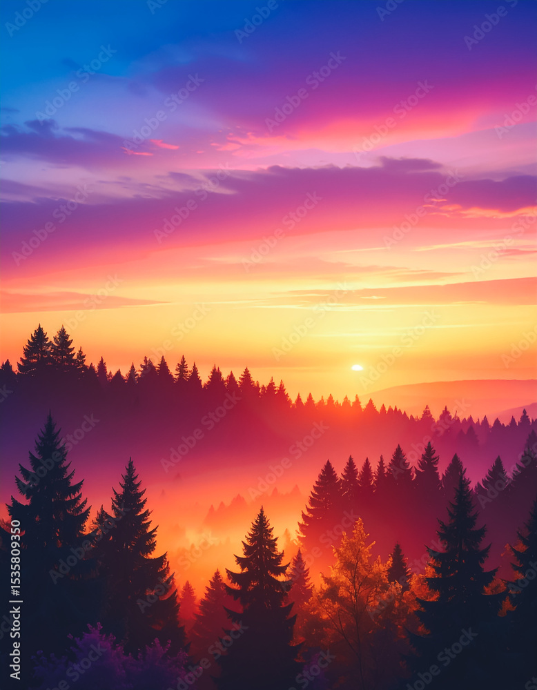 Obraz premium sunset in the mountains