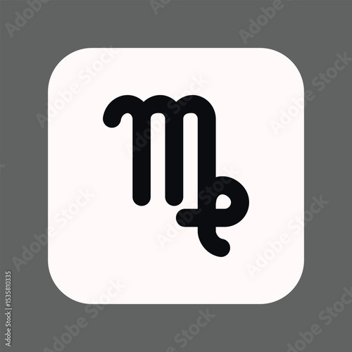 Zodiac horoscope. Virgo astrological icon symbol. Stylized star sign esoteric. Simple line vector illustration.