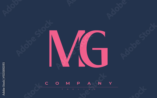 MG Modern Initials Logo Design. Branding logo with stylized initials showcasing bold design and modern aesthetic. Ideal for professional business branding or creative projects focusing on minimalistic