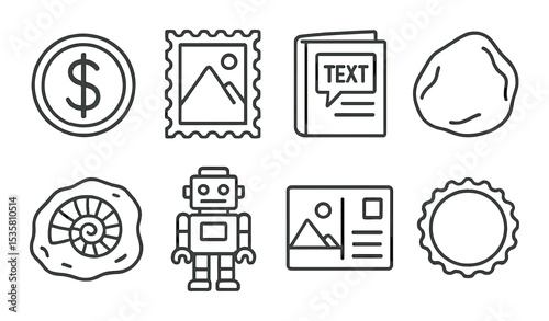 Vintage collectible icons set – silhouette style, retro and nostalgic symbols