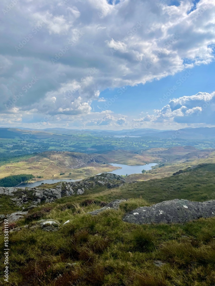 Naklejka premium Welsh landscape with clouds