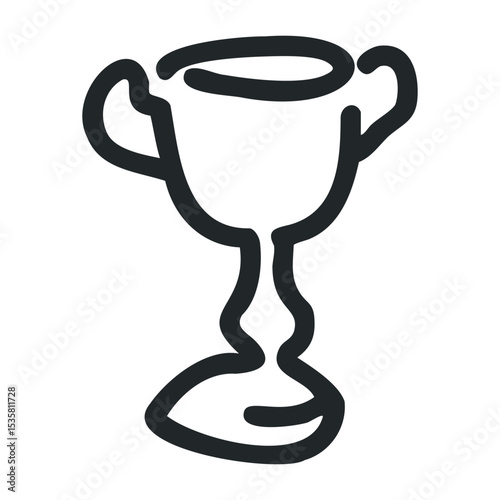 Simple trophy icon outline design – stock vector icon in line drawing style