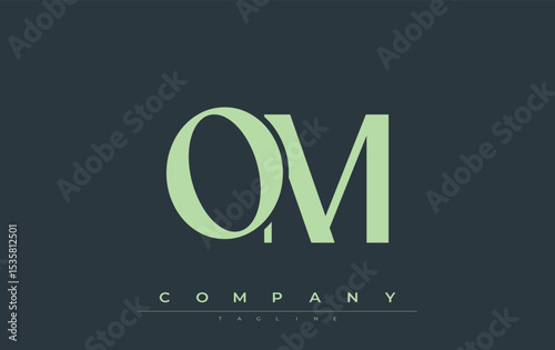 OM Modern Initials Logo Design. Branding logo with stylized initials showcasing bold design and modern aesthetic. Ideal for professional business branding or creative projects focusing on minimalistic