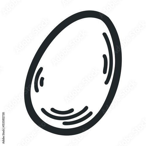 Simple black and white egg icon in minimalist style – stock vector icon in line drawing style