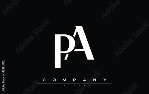 PA Modern Initials Logo Design. Branding logo with stylized initials showcasing bold design and modern aesthetic. Ideal for professional business branding or creative projects focusing on minimalistic