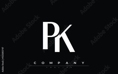 PK Modern Initials Logo Design. Branding logo with stylized initials showcasing bold design and modern aesthetic. Ideal for professional business branding or creative projects focusing on minimalistic