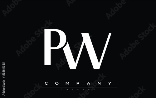 PW Modern Initials Logo Design. Branding logo with stylized initials showcasing bold design and modern aesthetic. Ideal for professional business branding or creative projects focusing on minimalistic