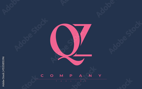 QZ Modern Initials Logo Design. Branding logo with stylized initials showcasing bold design and modern aesthetic. Ideal for professional business branding or creative projects focusing on minimalistic