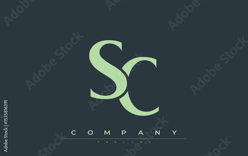 Wallpaper Mural SC Modern Initials Logo Design. Branding logo with stylized initials showcasing bold design and modern aesthetic. Ideal for professional business branding or creative projects focusing on minimalistic Torontodigital.ca