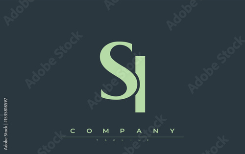 SI Modern Initials Logo Design. Branding logo with stylized initials showcasing bold design and modern aesthetic. Ideal for professional business branding or creative projects focusing on minimalistic