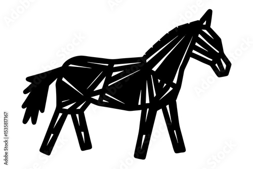 Handmade 3D Wooden Toy Horse Crafted from Sticks – Unique Eco-Friendly Art