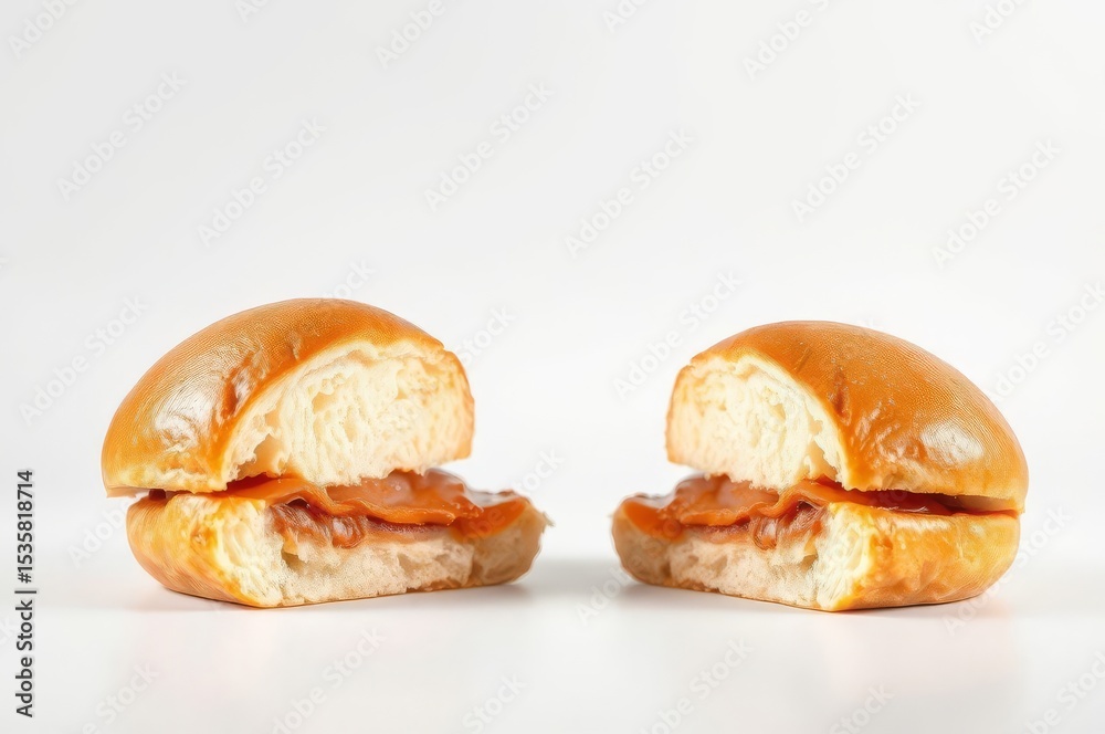 Fototapeta premium Golden Toasted Burger Bun Halves