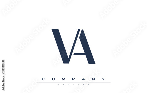 VA Modern Initials Logo Design. Branding logo with stylized initials showcasing bold design and modern aesthetic. Ideal for professional business branding or creative projects focusing on minimalistic