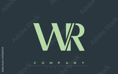 WR Modern Initials Logo Design. Branding logo with stylized initials showcasing bold design and modern aesthetic. Ideal for professional business branding or creative projects focusing on minimalistic